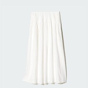 Uniqlo Seersucker White Skirt